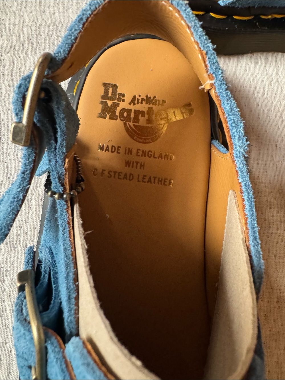 Dr. Martens Made in England Sky Blue Suede Jorge. Us size 8 (UK 6) NWT - Picture 3 of 6